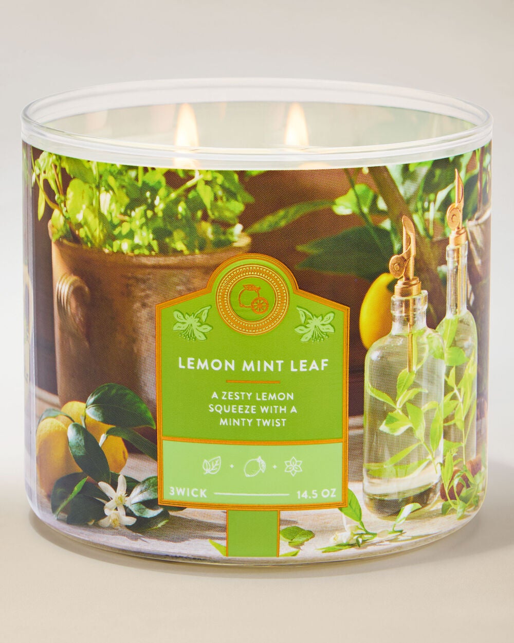 Lemon Mint Leaf 3-Wick Candle - Image 2