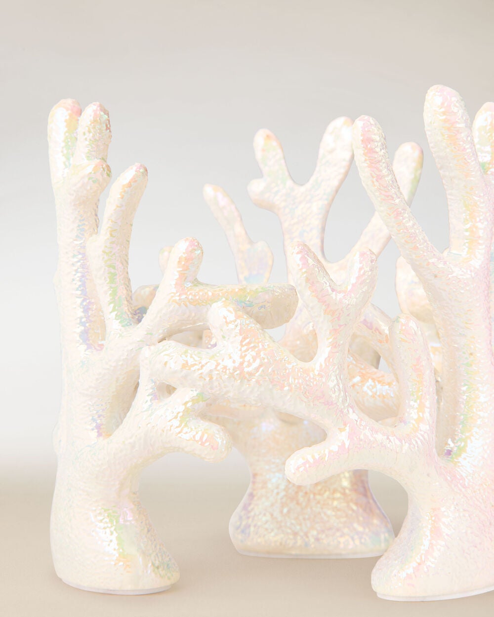 Iridescent Coral Pedestal 3-Wick Candle Holder - Image 3