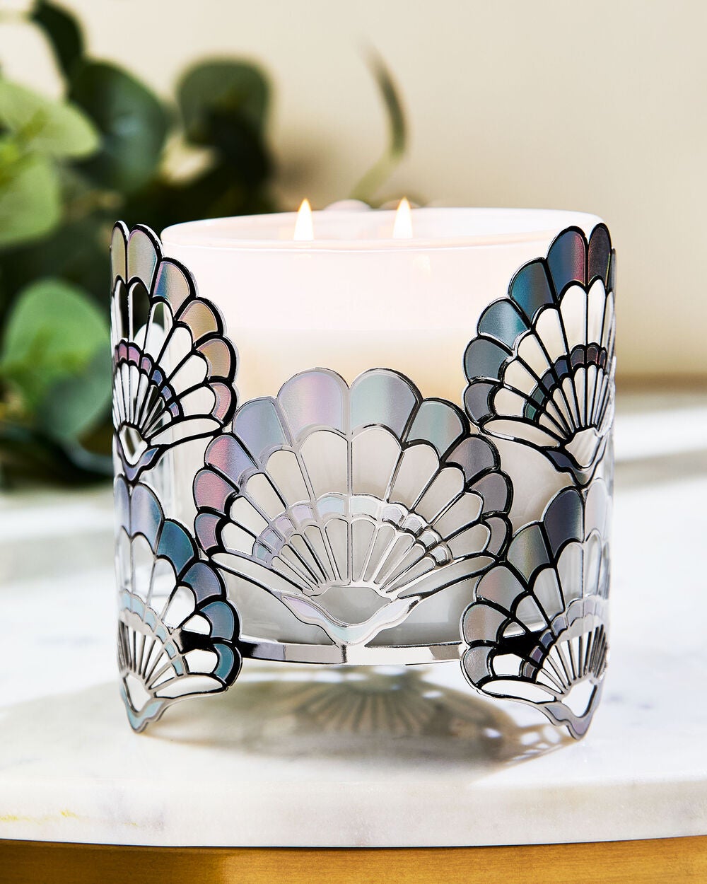 Opalescent Seashells 3-Wick Candle Holder - Image 2