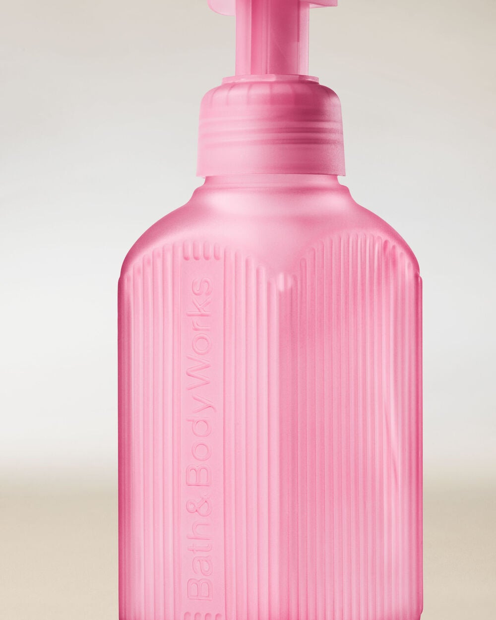 Mauve Ribbed Glass Gentle & Clean Foaming Hand Soap Dispenser - Image 2