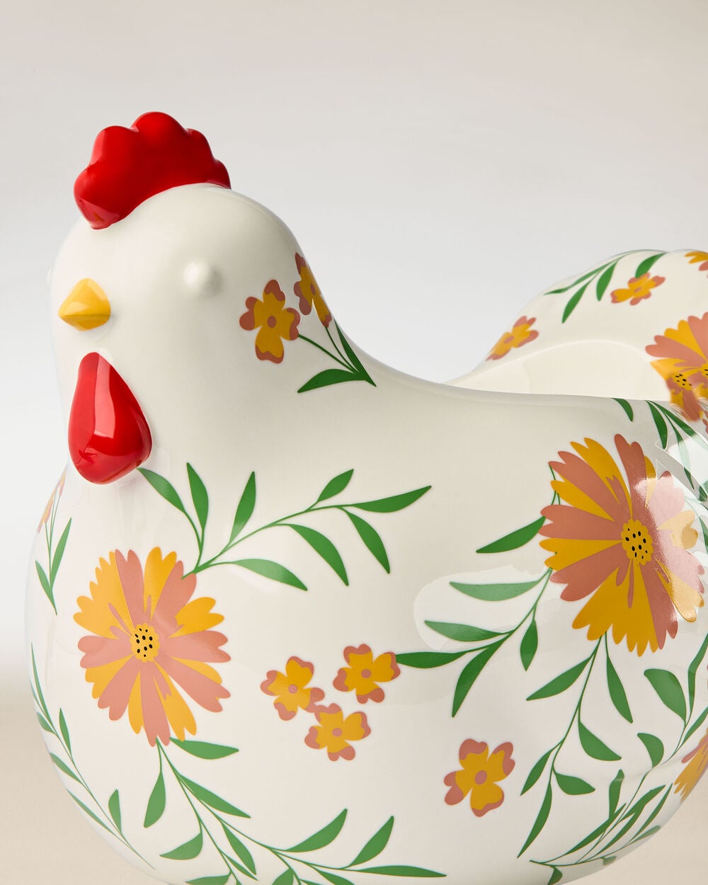 Floral Chicken Pedestal 3-Wick Candle Holder - Image 3